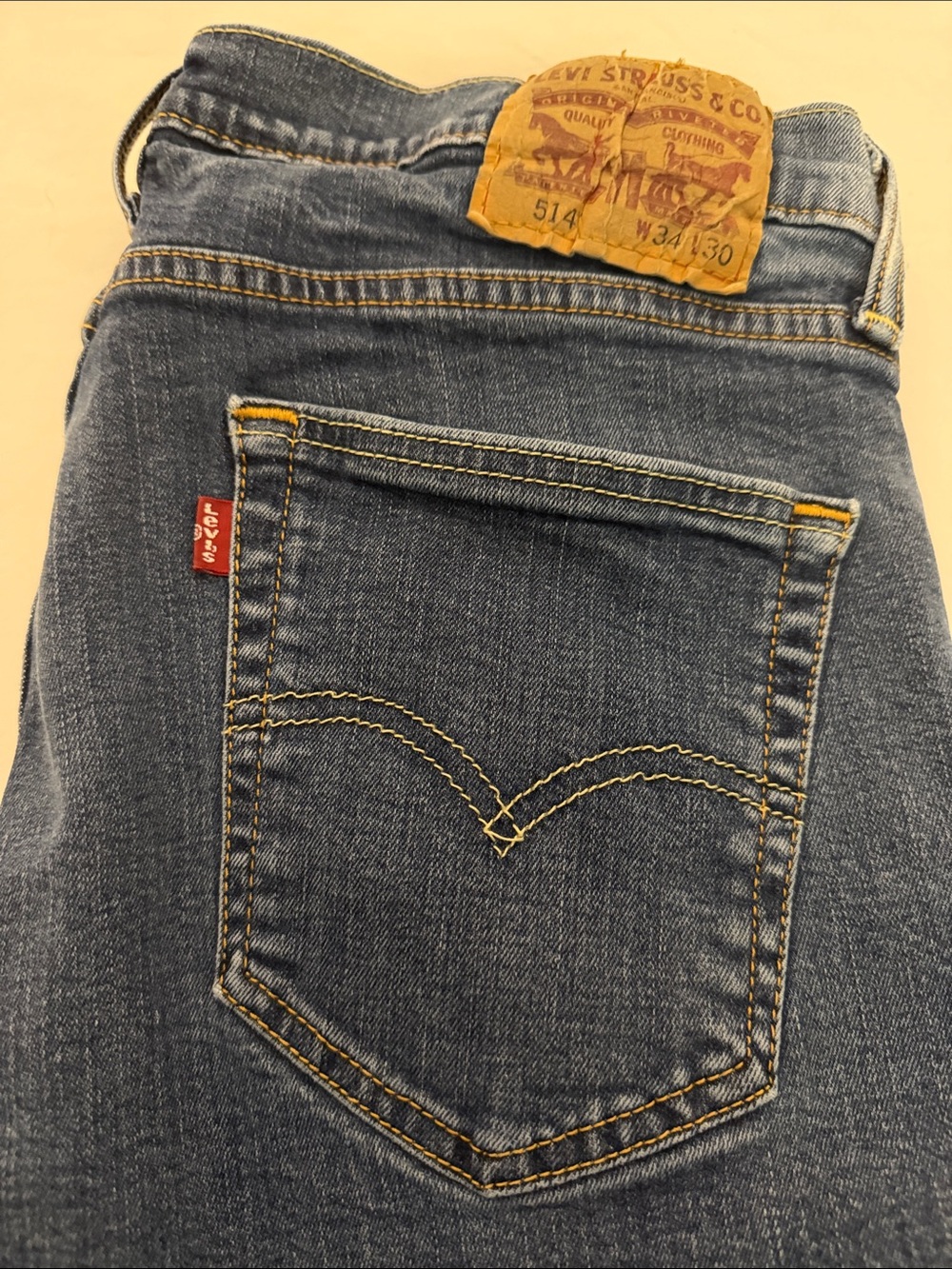 Levi's 34/30 514 Classic Straight-Leg Women's Jeans in Medium Blue - Picture 3 of 8
